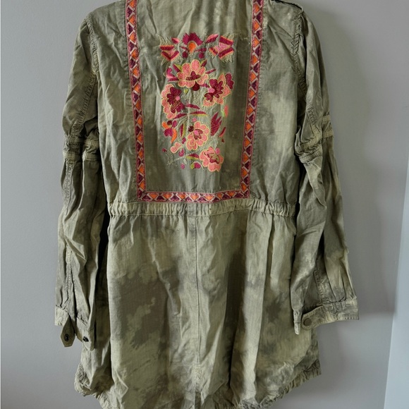 Free people festival Embroidered Olive Green Jacket anorak tie dye military - Picture 11 of 11